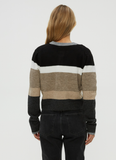 Fiona Stripe Cozy Knit Crew Cardigan