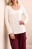 French Terry Scoop Neck Top