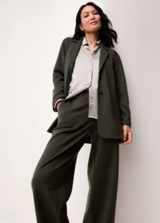 Washable Flex Ponte Wide Full Length Trouser