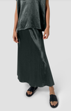 Textured Satin Full Length Bias Skirt
