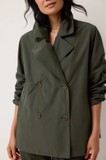 Light Cotton Nylon Short Trench Coat