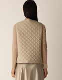 Eggshell Recycled Nylon V-Neck Quilted Vest