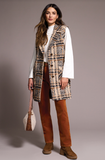 Textured Plaid Long Vest