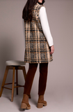 Textured Plaid Long Vest