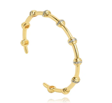 Pave Two Tone Studded Cuff Bracelet