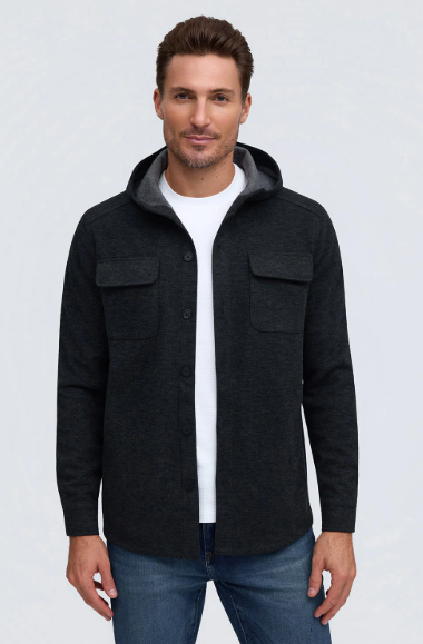Double Face Hooded Shirt Jacket