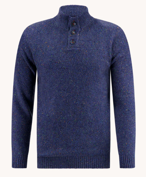 Henley Button Neck Sweater