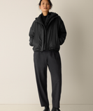 Eggshell Recycled Nylon High Collar Puffer Jacket