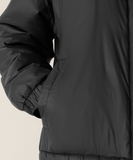 Eggshell Recycled Nylon High Collar Puffer Jacket