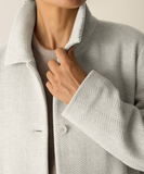 Soft Wool Herringbone Classic Collar Coat