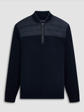 Quilted Quarter-Zip Sweater