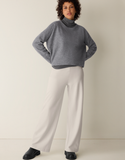 Felted Wool Jersey Full Length Wide Pant
