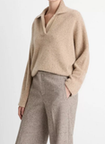 Donegal Plush Cashmere Dolman-Sleeve Polo Sweater
