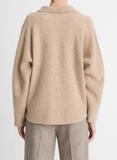 Donegal Plush Cashmere Dolman-Sleeve Polo Sweater