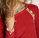 Beau Long Sleeve Crochet Tee