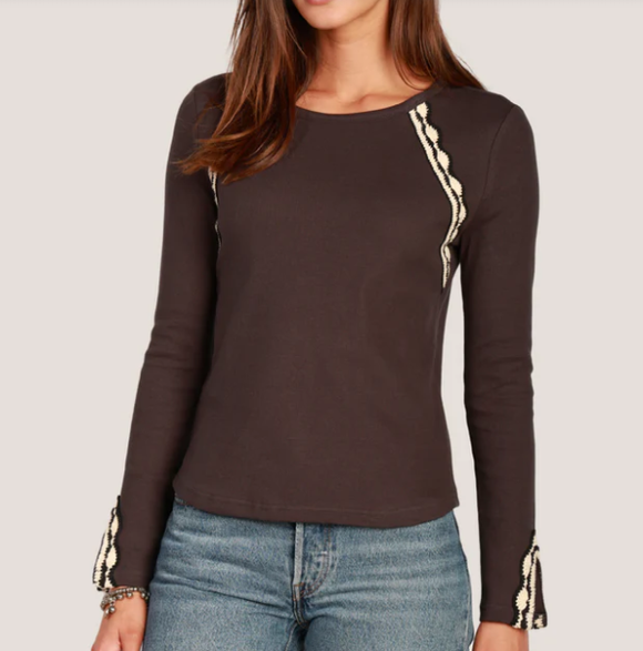 Beau Crochet Long Sleeve Tee