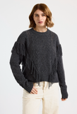 Cashmere Cable Fringe Crew