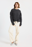 Cashmere Cable Fringe Crew
