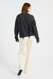 Cashmere Cable Fringe Crew