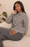 Soft Two Tones Mock Neck Sweater