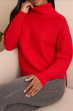 Sequin Yarn Turtleneck