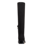 Stretch Suede Low Heel Tall Boot