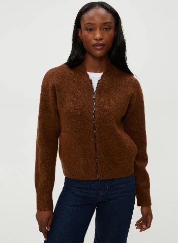 Lidia Knit Cropped Bomber