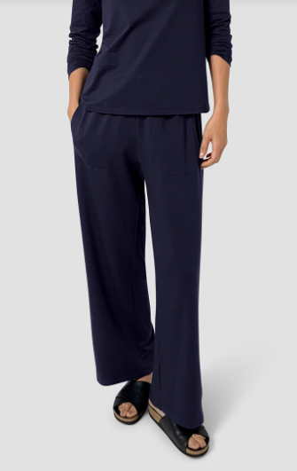 Cozy Brushed Terry Hug Full Length Straight Pant w/ Side Vents