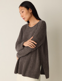 Chenille Blend Jewel Neck Sweater
