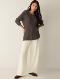 Chenille Blend Jewel Neck Sweater