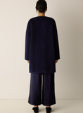 Fine Wool Alpaca Round Neck Coat