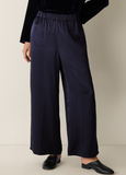 Textured Satin Wide Ankle Pant