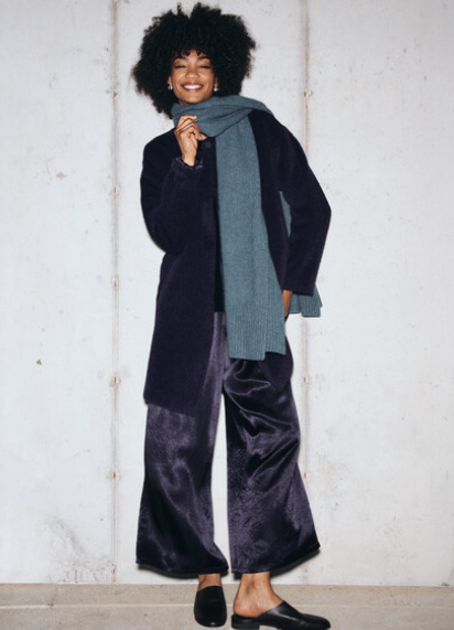 Textured Satin Wide Ankle Pant