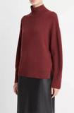 Wool-Cashmere Side-Slit Turtleneck Sweater