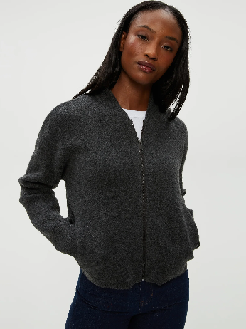 Lidia Knit Cropped Bomber