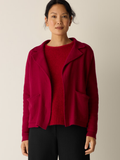 Fine Felted Wool Notch Collar Cardigan
