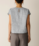 Striped Linen Sheen Square Top