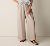Lightweight Satin Shimmer Full-Length Wide Pant