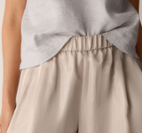 Lightweight Satin Shimmer Full-Length Wide Pant