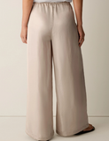 Lightweight Satin Shimmer Full-Length Wide Pant