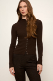 High Neck Ribbed Cardigan