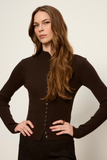 High Neck Ribbed Cardigan