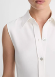 Sleeveless Button-Front Shirt