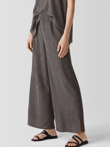 Woven Plisse Wide Ankle Pant