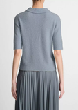 Soft Boucle Silk Blend Polo Sweater