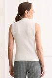 Textured Sleeveless Mock Neck Top