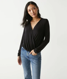 Janet Tahoe Jersey Surplice Top