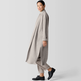 Lightweight Boiled Wool High Collar Coat