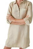 Eleanor Woven Linen Shirt Dress