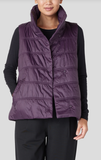 Eggshell Recycled Nylon High Collar Puffer Vest